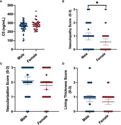 Sex-Differences and Associations Between Complement Activation and Synovial Vascularization in Patients with Late-Stage Knee Osteoarthritis